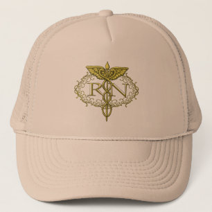Oval Gold Caduceus RN Nurse casquette