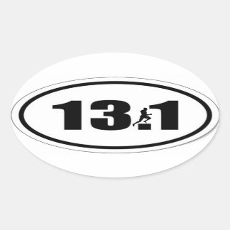 Ovale 13,1 Sticker avec coureur