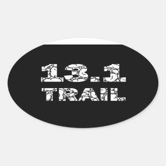 Ovale 13.1 Sticker "Rocks" - Blanc sur noir