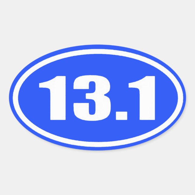 Ovale 13.1 Sticker Texte blanc sur Arrière - plan bleu (Devant)