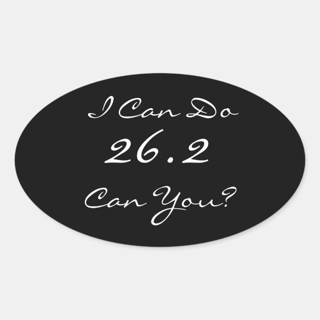 Ovale 26.2 Sticker du coureur de marathon (Devant)