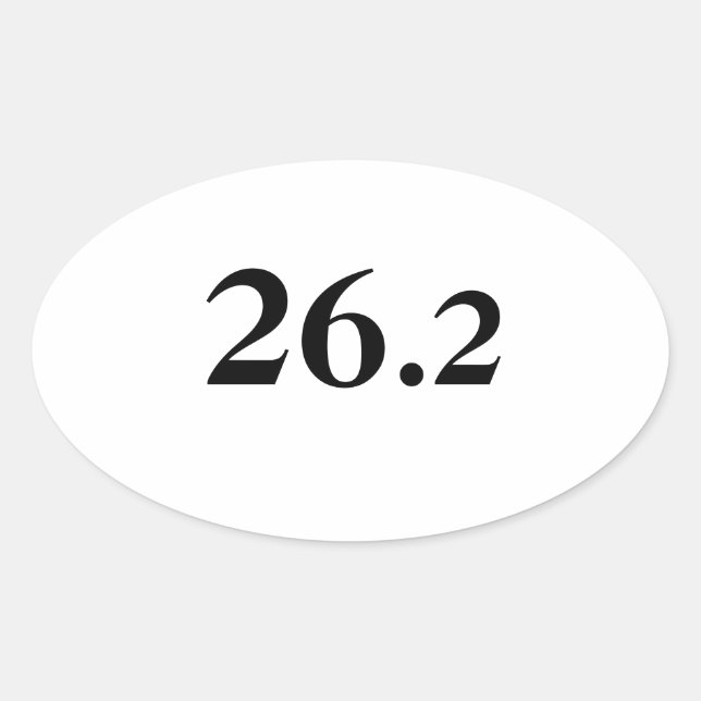 Ovale 26.2 Sticker pour pare-chocs de marathon (Devant)