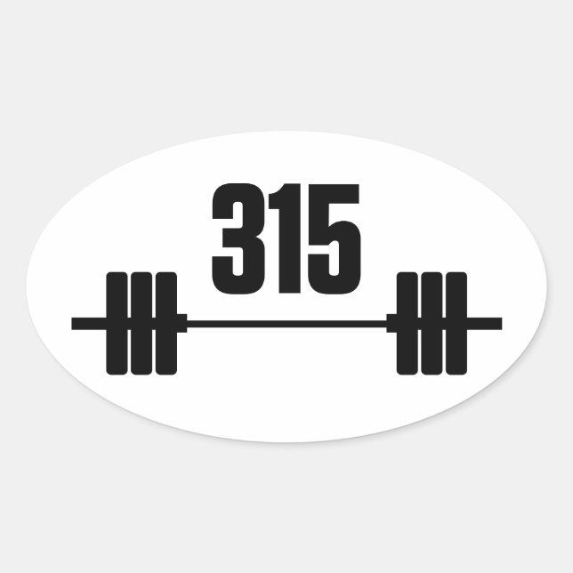 Ovale 315 livres. Sticker Barbell (Devant)