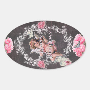 Ovale Anniversaire - Tableau noir - Sticker