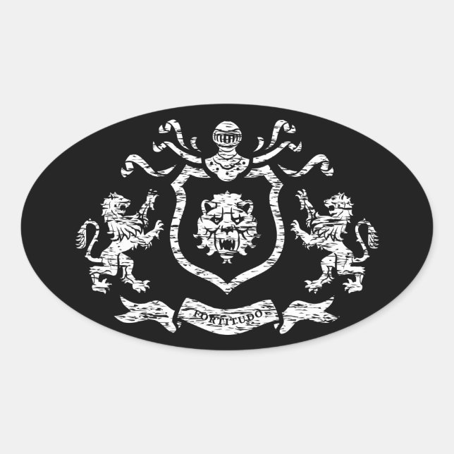 Ovale Armoiries médiévales - Sticker (Devant)