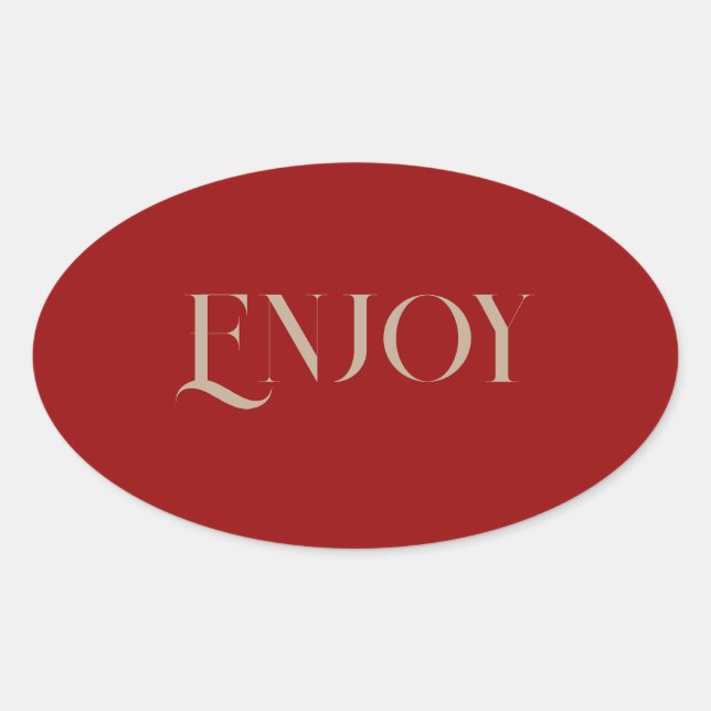 Ovale Arrière - plan rouge foncé Profitez Sticker (Devant)