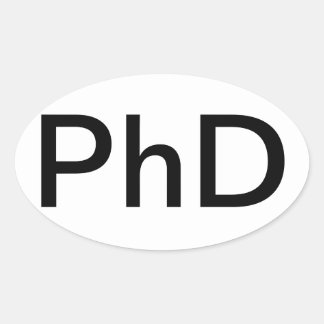Ovale Auto Sticker PhD