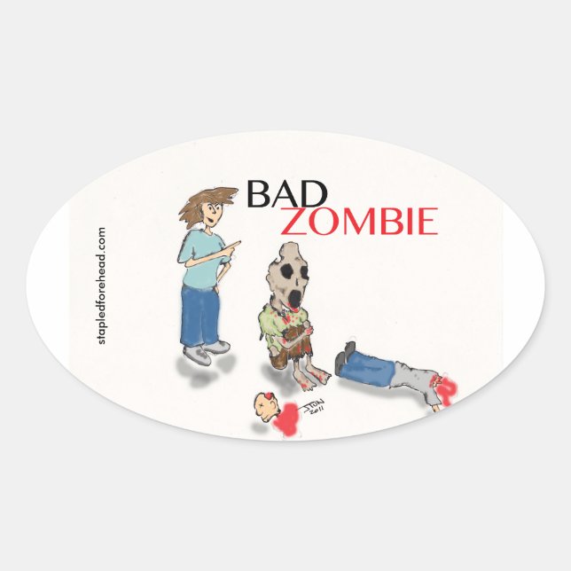 Ovale Bad Sticker Zombie (Devant)