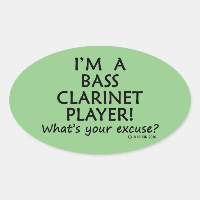 Ovale Bass Clarinet Player Excusez Oval Sticker (Devant)