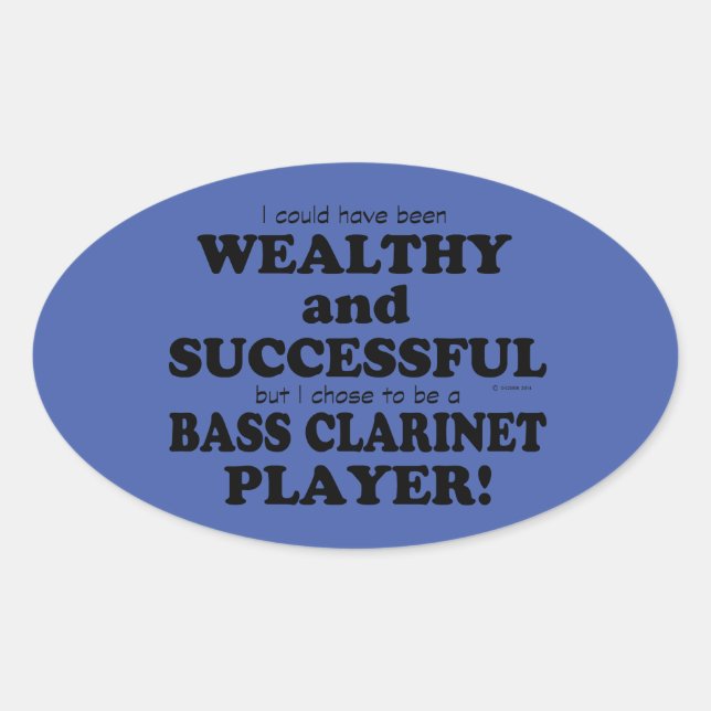 Ovale Basse Clarinet Wealthy & succès Oval Sticker (Devant)