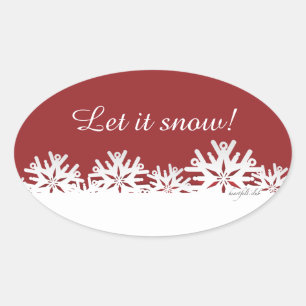 Ovale Beau Sticker Snowflakes