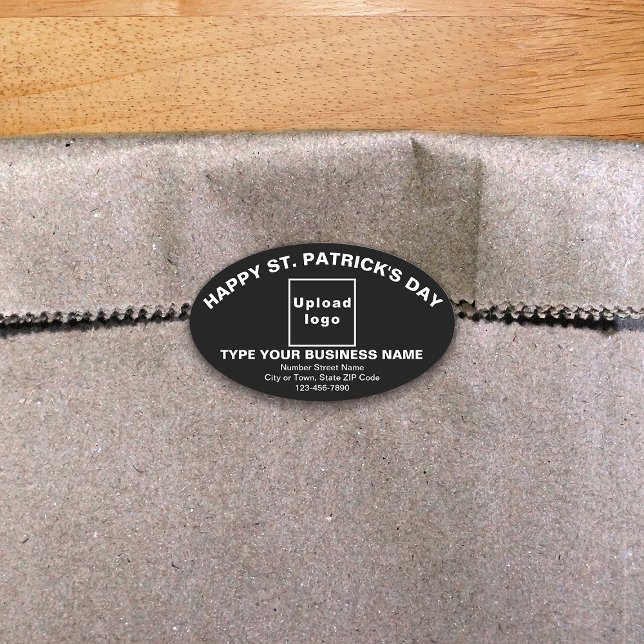 Ovale Black Saint Patrick Business Oval Shape Sticker (Créateur téléchargé)