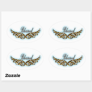 Ovale Blessé Ange Ailes Oval Sticker