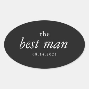Ovale Calligraphie moderne Meilleur Mariage Oval Sticker