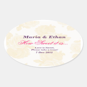 Ovale Crème Vintage Rose Comme il est doux Sticker