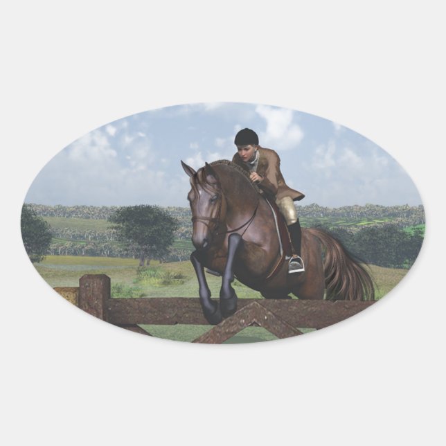Ovale Cross Country - Sticker Cheval de saut (Devant)
