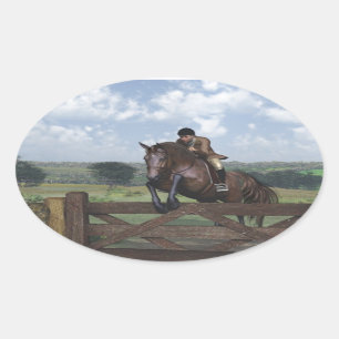 Ovale Cross Country - Sticker Cheval de saut