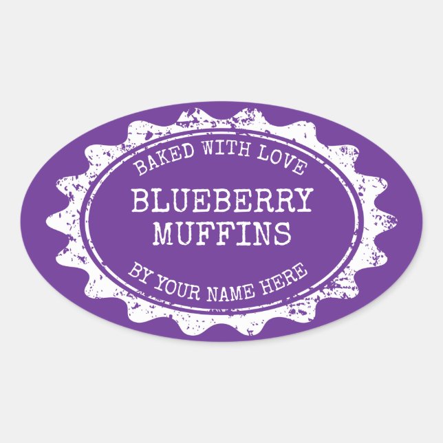 Ovale Cuits avec amour autocollants pour muffins m (Devant)