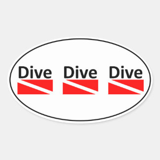 Ovale DIVE DIVE DIVE DIVE Sticker
