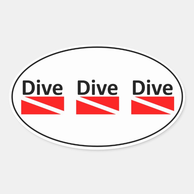 Ovale DIVE DIVE DIVE DIVE Sticker (Devant)