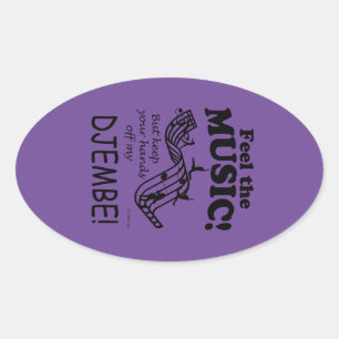 Ovale Djembe Sentez La Musique Oval Sticker