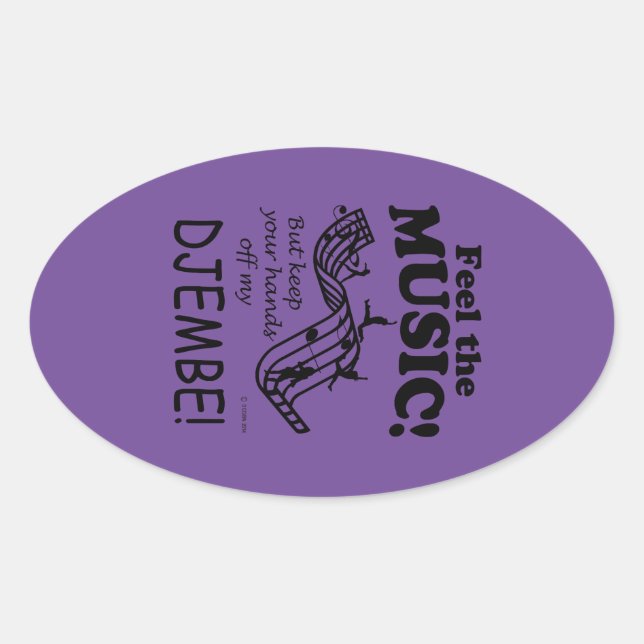Ovale Djembe Sentez La Musique Oval Sticker (Devant)