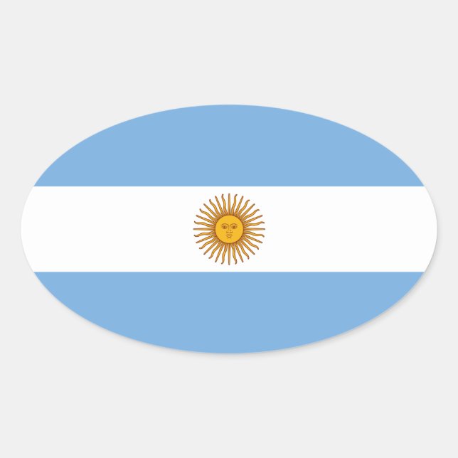 Ovale Drapeau de l'Argentine Sticker (Oval) (Devant)