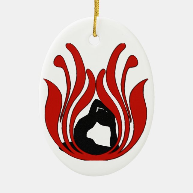 Ovale En Céramique Abstrait Lotus - Ornement de yoga (Devant)