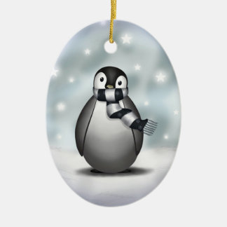 Ovale En Céramique Emmy le pingouin d'empereur - ornement