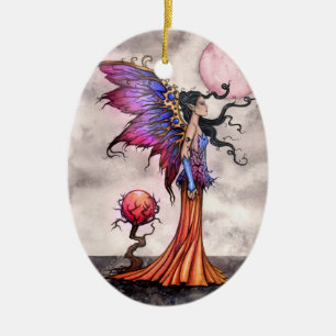 Ovale En Céramique Fée Abigail Fairy Fantaisie Ornement