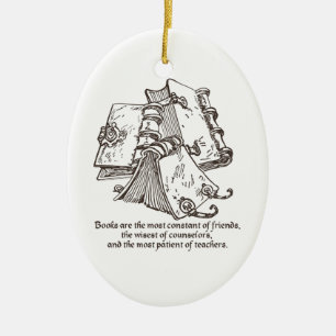Ovale En Céramique Les livres sont ornement constant