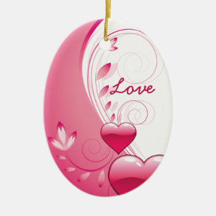 Ovale En Céramique Love Valentine's Day coeurs tournois ornement pers