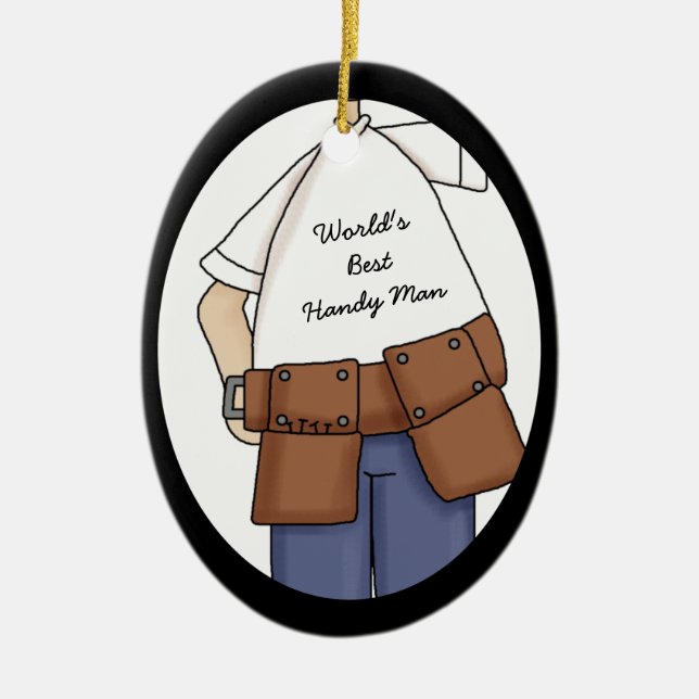 Ovale En Céramique Meilleur ornement de charpentier (Devant)