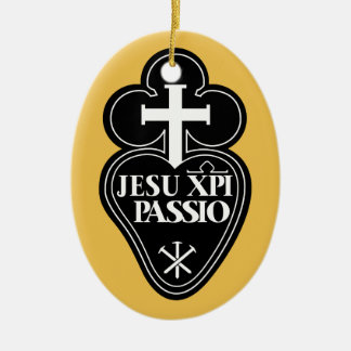 Ovale En Céramique Ornement d'arbre de Noël de symbole de Passionists