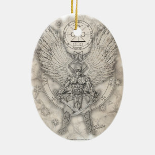 Ovale En Céramique Ornement d'Arkhangel Raguel