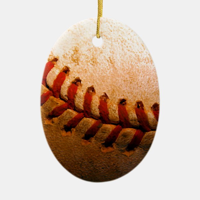 Ovale En Céramique Ornement de baseball (Devant)