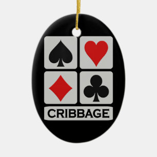 Ovale En Céramique Ornement de Cribbage