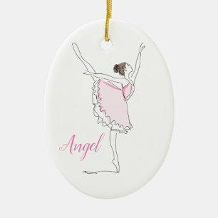 Ovale En Céramique Ornement de danse de ballerine personnalisé pour f