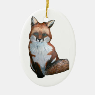 Ovale En Céramique Ornement de Fox