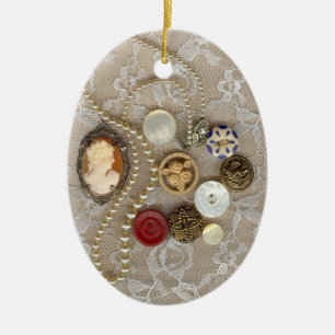 Ovale En Céramique Ornement des trésors Vintages
