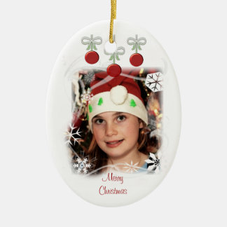 Ovale En Céramique Ornement fait sur commande d'arbre de Noël de