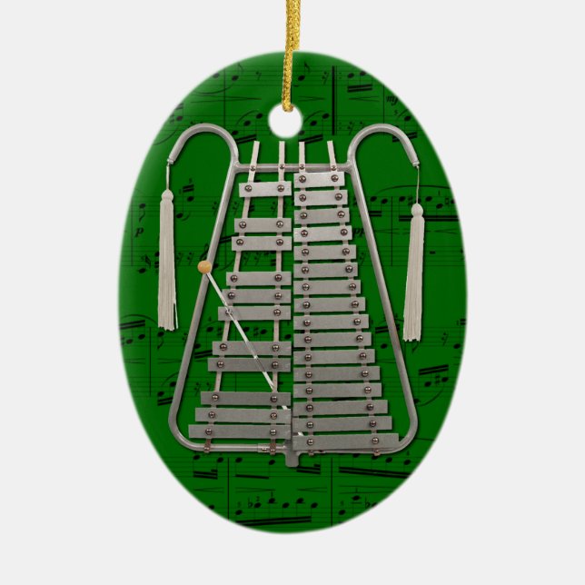 Ovale En Céramique Ornement - glockenspiel de marche - sélectionnez (Devant)