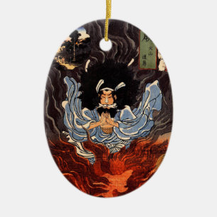 Ovale En Céramique Ornement japonais d'art