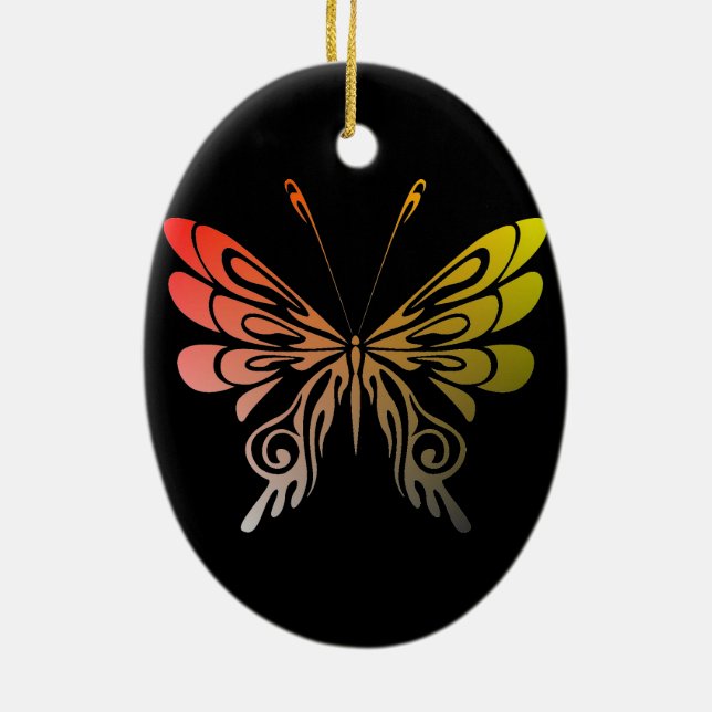 Ovale En Céramique Ornement papillon (Dos)