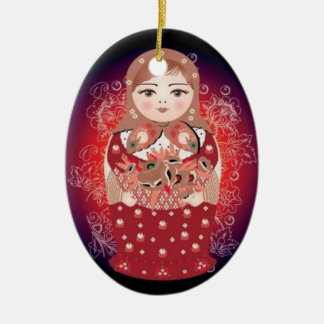 Ovale En Céramique Ornement russe "Ludmila " de Noël de poupée