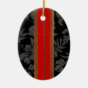 Ovale En Céramique Ornement vintage de planche de surf de plage de