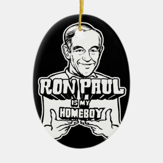 Ovale En Céramique Ron Paul est mon ornement de Homeboy