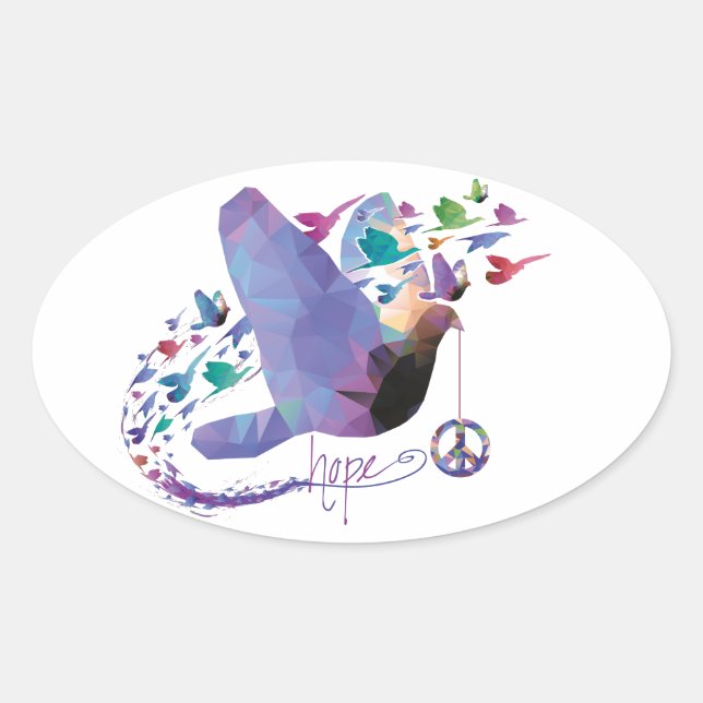 Ovale Espoir de paix - Sticker (Devant)