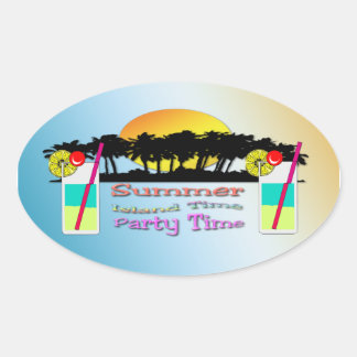 Ovale Été - Sticker pour l'heure de fête