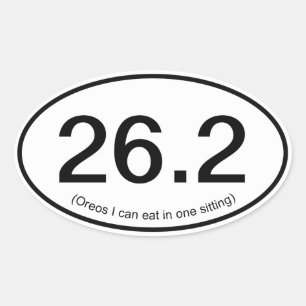Ovale Faux amusant Sticker Marathon 26.2
